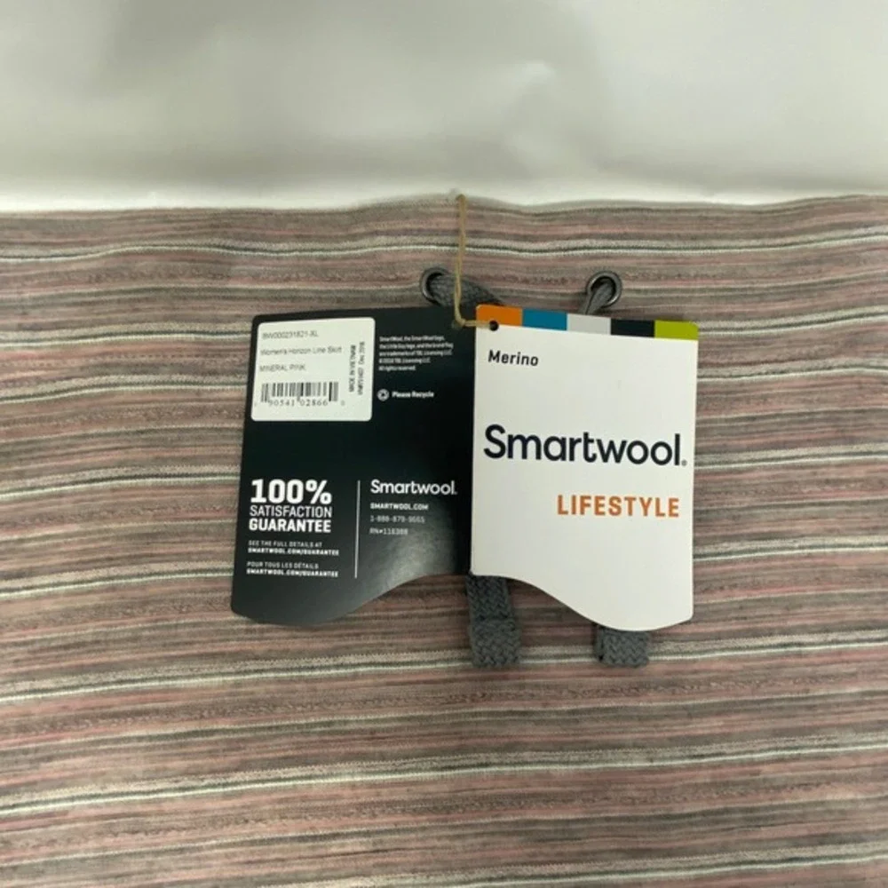Smartwool Horizon Line Skirt Mineral Pink Striped Merino‎ Wool XL New With Tag